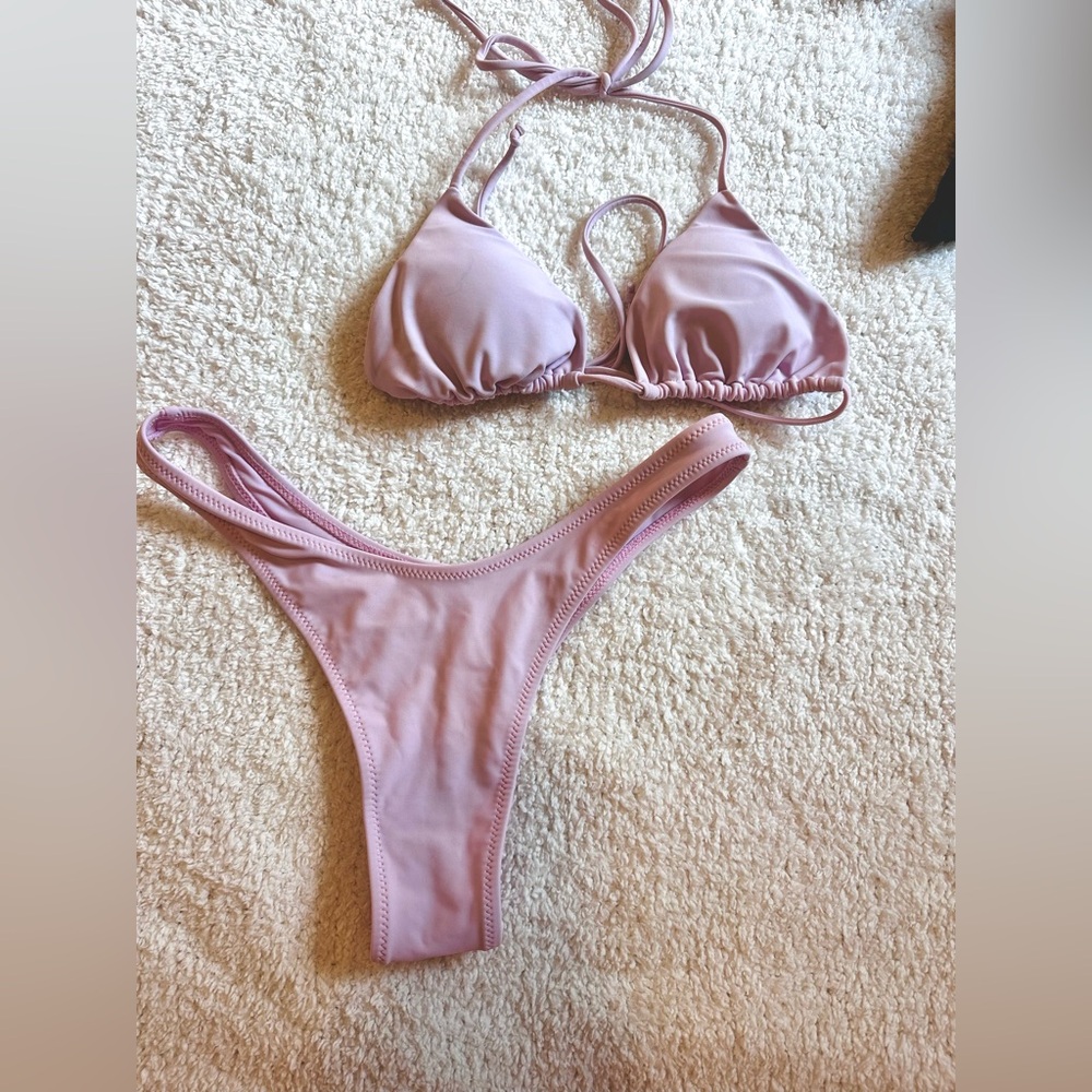 Pink White Fox bikini set